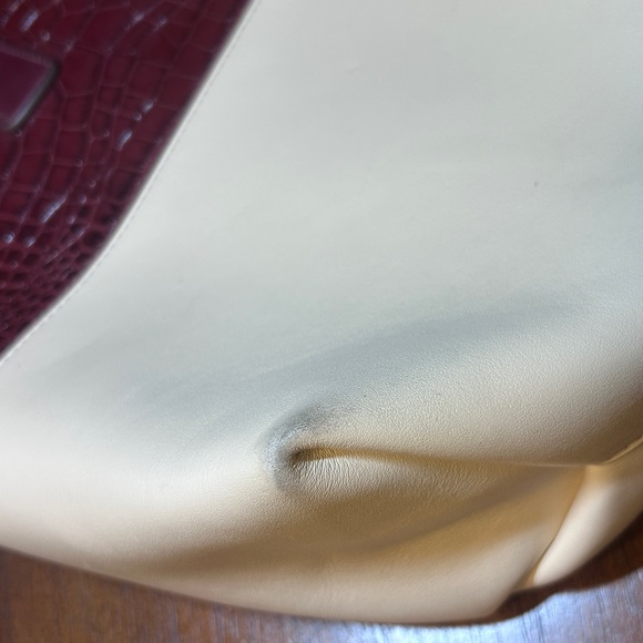 Tory Burch Burgundy and Green Patchwork Tote - Picture 4 of 10